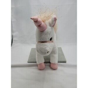 FAO White Unicorn Plush 10 Inch Pink Horn Hooves 2013 Stuffed Animal Toy